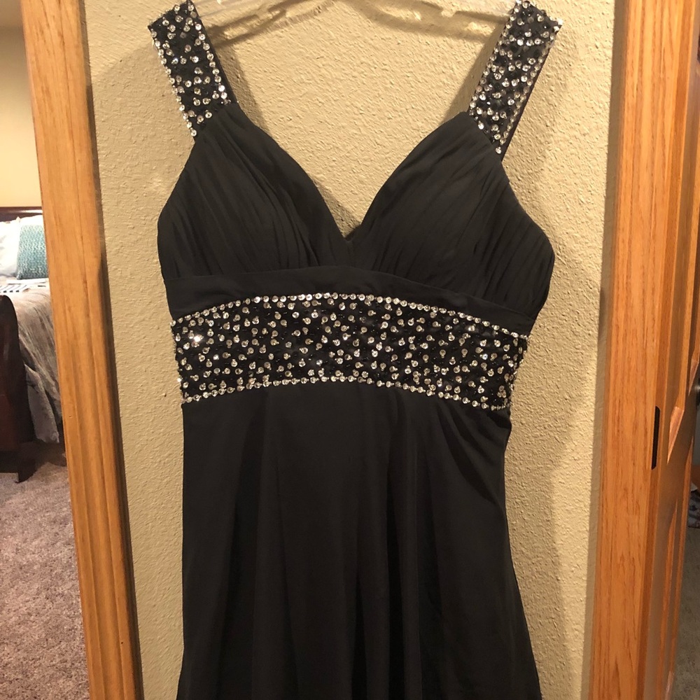 Beautiful beaded semi formal black dress
